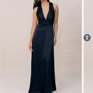 Revelry Dylan Satin Dress in Navy size 6